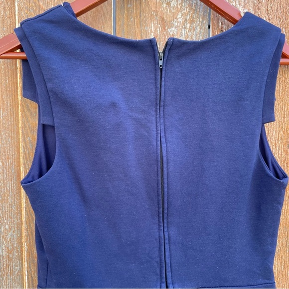 MYSTIC Women’s Navy Blue Sheath Pencil Dress V Neck Sleeveless Size Small - Picture 8 of 10